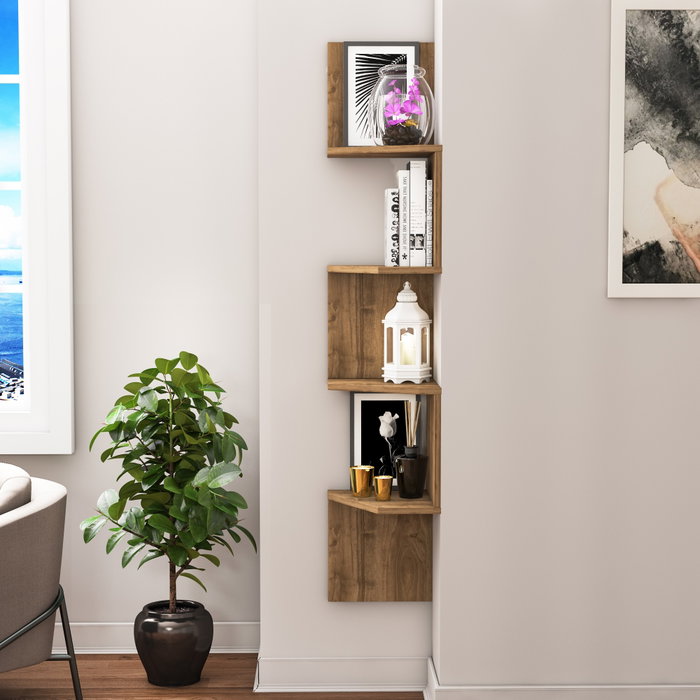 Hanah Home Estantería de Pared Walnut